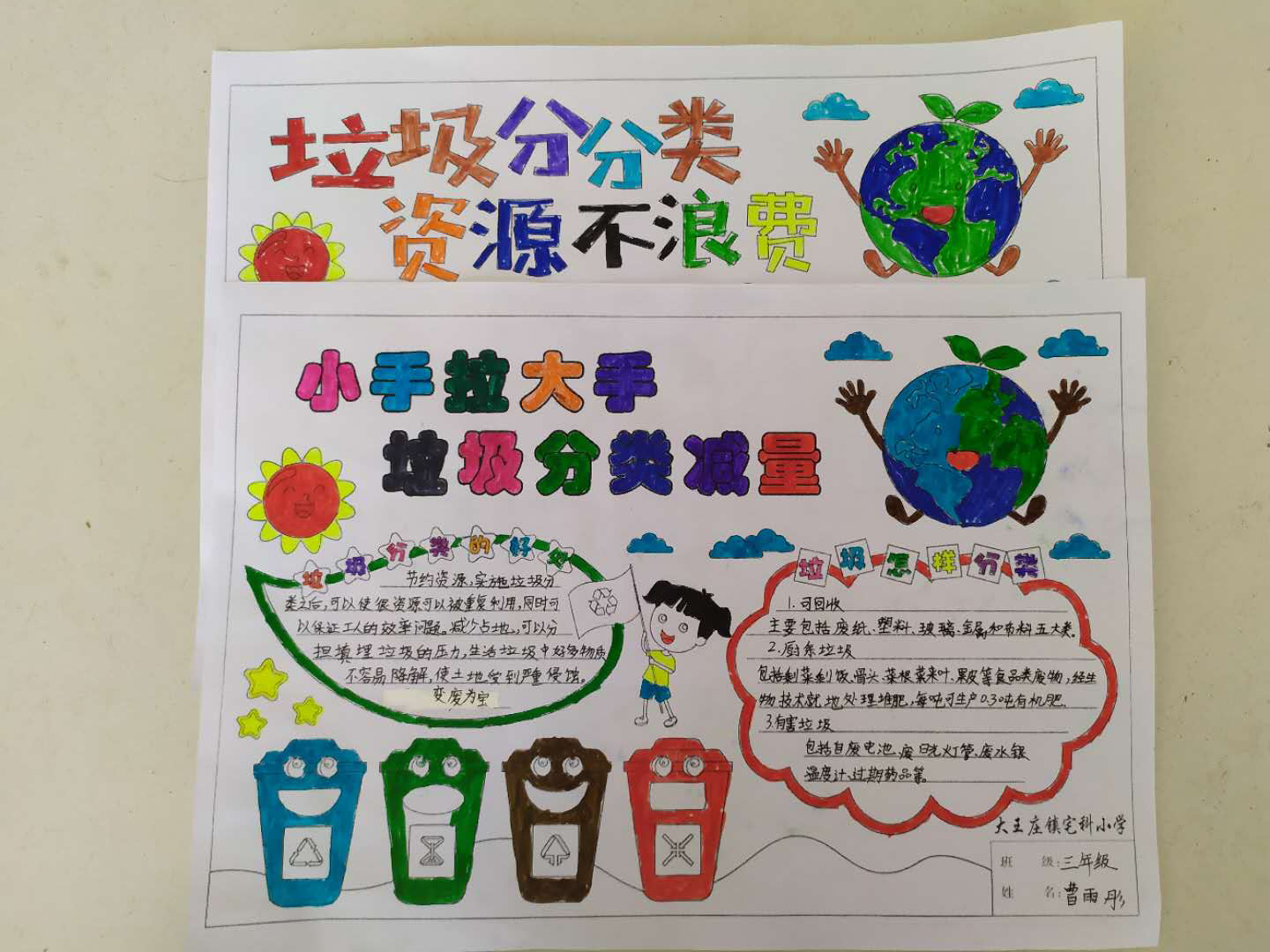 大王庄镇宅科小学开展 "小手拉大手,垃圾分类减量"主题教育活动