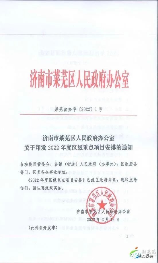 总投资1158亿元！莱芜区2022年度区级重点项目安排发布